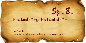 Szatmáry Balambér névjegykártya